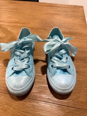 Light Blue Coverse Canvas Sneakers with Satin Laces